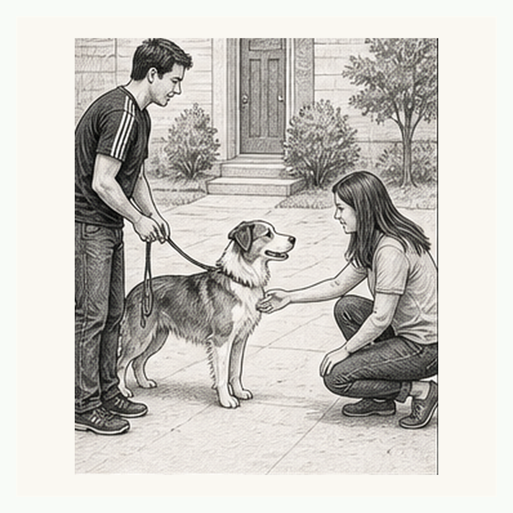 Sketch demonstrating Four Paws Greeting Foundation