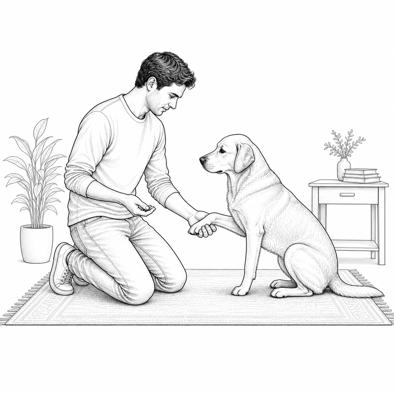 Sketch demonstrating Gentle Paw Touch