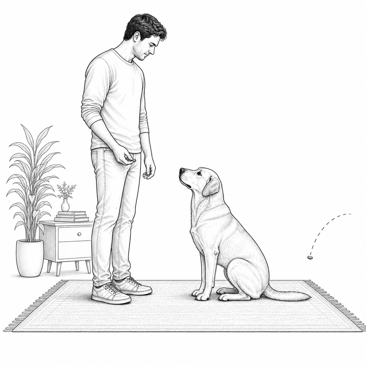 Sketch demonstrating Sit With Release Word